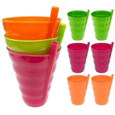 6 Pc 10oz Kids Cups With Built In Straw Sip-A-Cup Tumbler BPA Free Drink Toddler