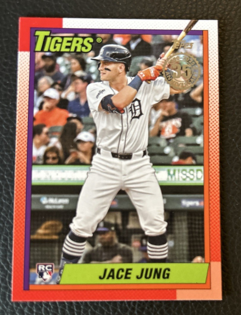 2025 Topps Series 1 Jace Jung #T90-55 1990 Topps Detroit Tigers RC