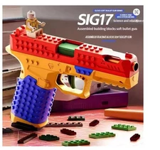 Building Block Toy Gun Continuous Fire Soft Bullet DIY Set