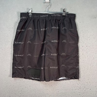 A-Cold-Wall Mens Size Large Black Shorts With Logo Print 100% Polyester