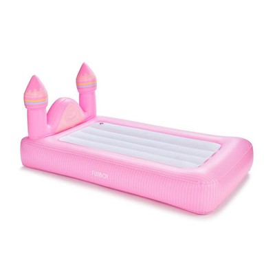 FUNBOY Pink Castle 15''H Kids' Sleepover Twin Air Mattress Bed with Electric