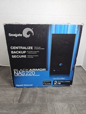 Seagate Black Armor NAS 220 2TB 2x1rb Drives HDD Open Box