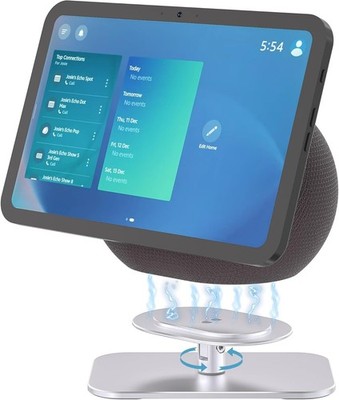 Verstellbarer Ständer für Echo Show 8/11 Magnetfuß Anti-Rutsch Neigung Drehbar Silber