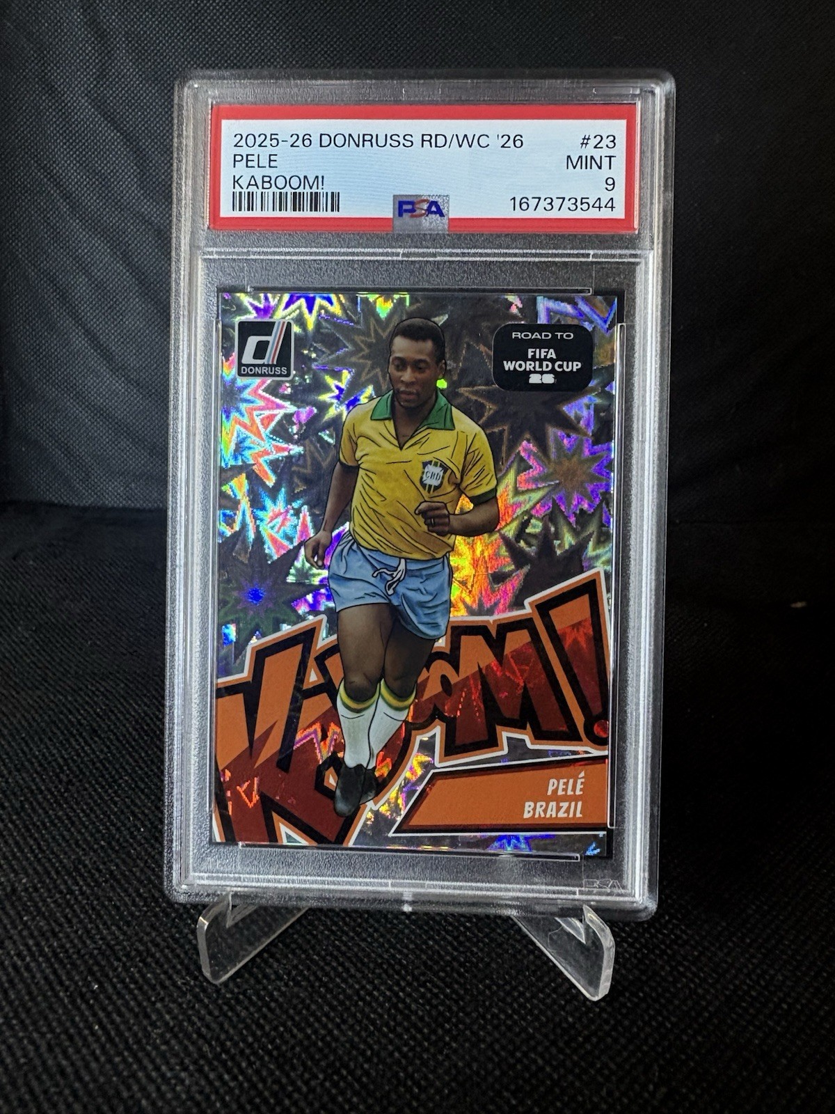 2025-26 Donruss FIFA World Cup PELE Kaboom! 💥 #23 Brazil PSA 9 view 1