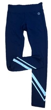Tory Burch Sport Womens Leggings Gym Pants Logo Blue size Small