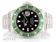 Rolex Submariner Date 16610LV Jubilée "Kermit" acciaio inox B+P 09/2008 orologio (14753)