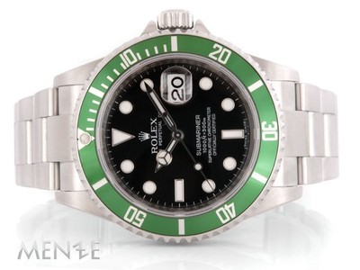 Rolex Submariner Date 16610LV Jubilée ''Kermit'' Edestahl B+P 09/2008 Uhr (14753)