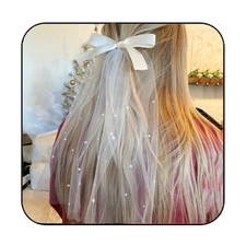 White Wedding Bow Veil with Comb Tulle Fabric for Bachelorette Party Brides