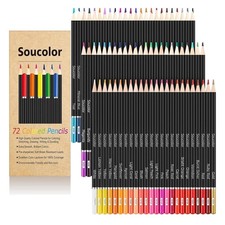 72-Color Colored Pencils for Adult Coloring Books, Soft Core, Back to School ...