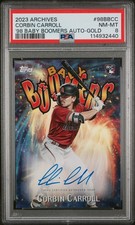 2023 TOPPS ARCHIVES 1998 BABY BOOMERS AUTOS GOLD CORBIN CARROLL 15/50 PSA 8