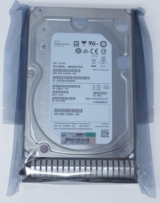 HPE 820032-001 8TB 12G SAS 7.2K LFF 512E SC MDL DRIVE 819201-B21 819199-001