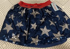    Cat  Jack Blue and Silver Star Sequin Skirt Size XL 14   