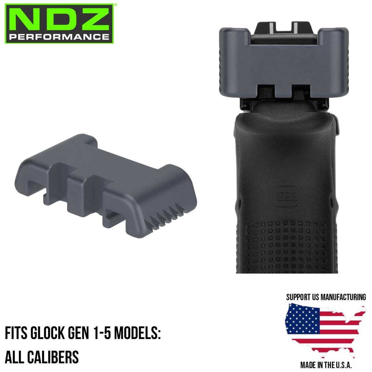 NDZ Glock Gen 1-5 17-45 Slide Racker Back Plate Aluminum Rack NDZ Glock Gen 1-5 17-45 Slide Racker Back Plate Aluminum Rack