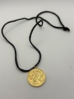 Itzchak Tarkay WOMAN IN HAT Signed Gold Medallion Necklace Pendant — photo 1