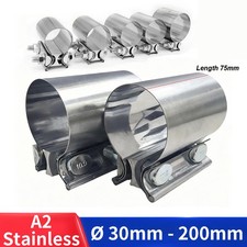 Exhaust Joint Band Clamp 30mm-200mm Stainless Steel Heavy Duty Butt Sleeve Clamp