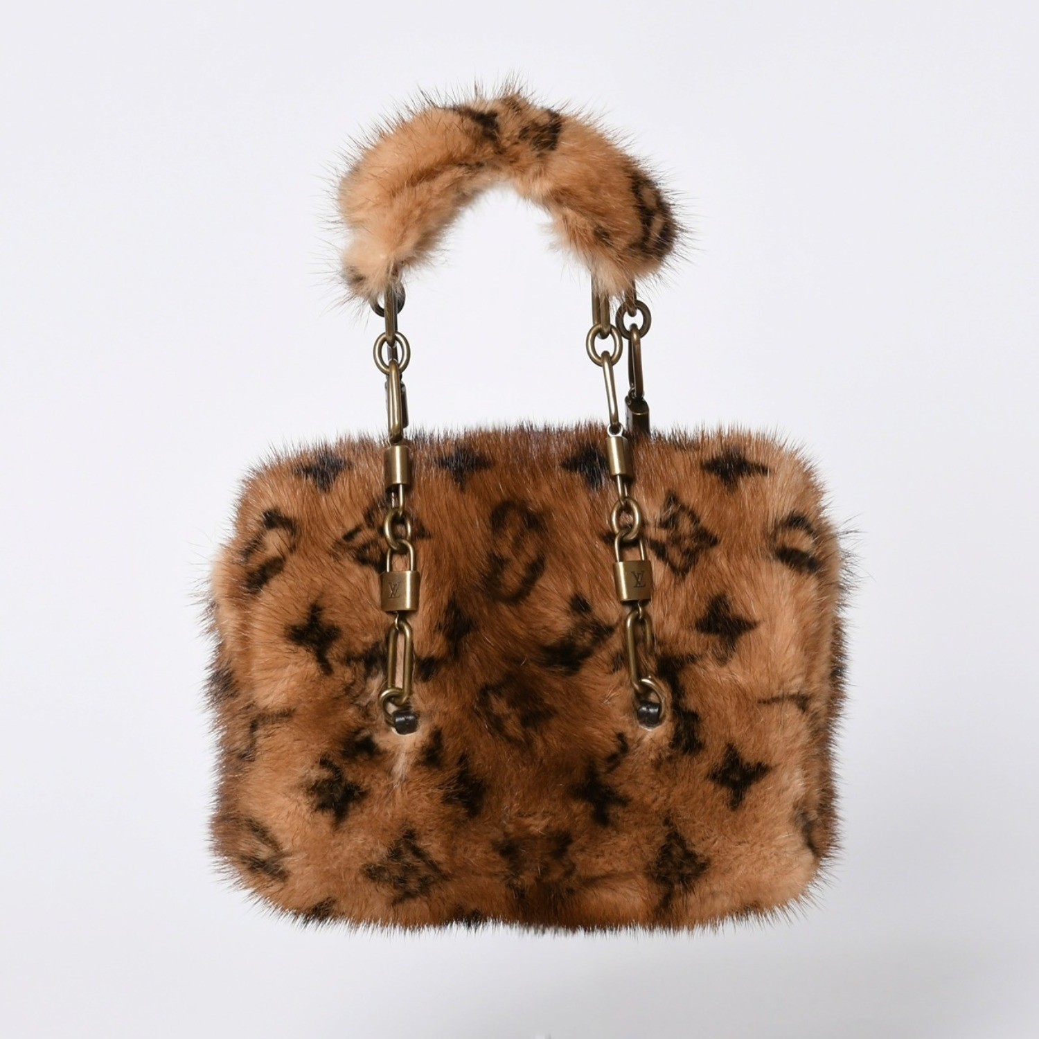 LOUIS VUITTON Mini Papillon M92703 Extra Ordinaire Mink Fur Bag Rare 2004 w/BOX image 3