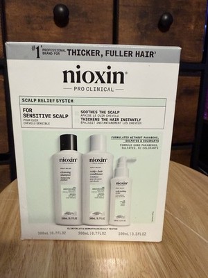 Nioxin Pro Clinical Scalp Relief System Kit Sensitive Scalp Shampoo Cond Serum