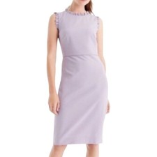 J. Crew Lilac Sleeveless Ruffle Wool Sheath Dress Size 0