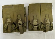 1. 2 ea. Eagle Industries Double Mag Pouches, 2 Mags Per, Khaki,
