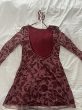 SHEIN Women’s poolside Dress In Red With Leaf Print - Size L