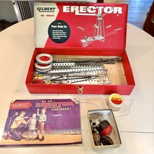 Vintage Gilbert Erector Set No. 10041 Power Model Set w/ Motor Box Manual Parts