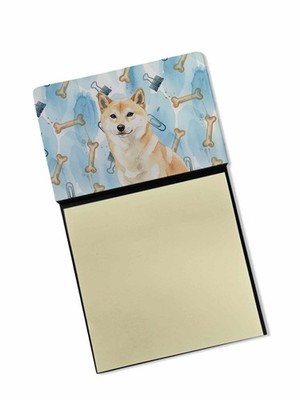 Caroline's Treasures Cream Shiba Inu Watercolor Sticky Note Holder