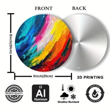 2D Brilliant Abstract Art- Modern Round Metal Wall Decoration,Paired W/Bold,Pink