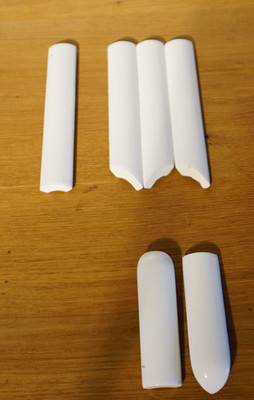 6 Glazed Ceramic Wall Tiles White Curved Listello Bathroom Border Liner Variety