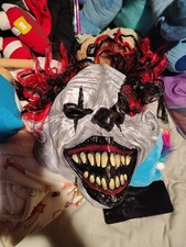 Halloween Joker Clown Red Black Mask