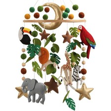 Safari Mobile for Crib - Colorful high Contrast Gender Neutral Jungle Crib Mo...