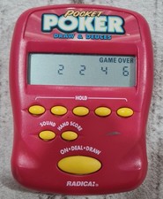 Radica Pocket Poker Draw and Deuces Electronic Handheld Game 1997 Tested Works