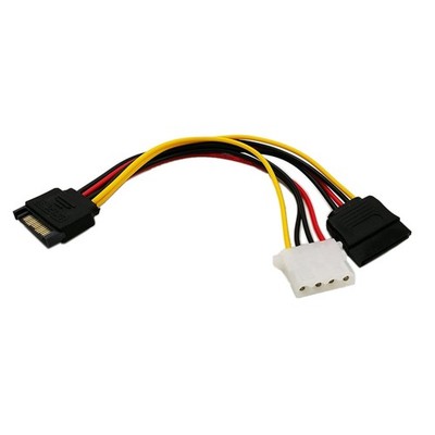 15-Pin SATA Stecker auf Molex 4-Pin + 15 Stromkabel für IDE auf Serial ATA SA...