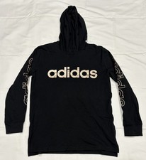 ADIDAS Boy  s Pullover Graphic Hoodie Shirt Black Size Medium 10-12 