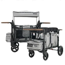 Keenz XC+ EVO - Luxury Comfort Stroller Wagon | Foldable 4 Passenger Quad Sea...