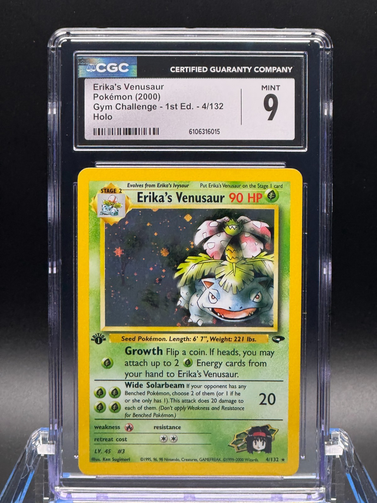 CGC 9 MINT ✨ - Erika's Venusaur 4/132 Gym Challenge 1st Edition Holo