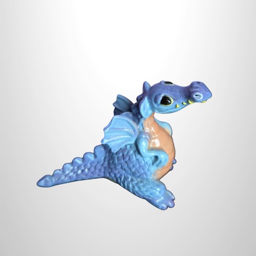 Vintage Hagen Renaker Brazel Storybook Dragon Figurine Blue Purple Ceramic