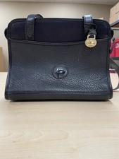 Vintage Dooney & Bourke Black Pebbled Leather Shoulder Bag Duck Logo USA Made