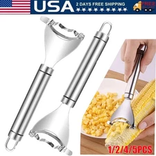 Stainless Steel Corn Cob Peeler Stripper Remover Kitchen Cutter Thresher Tool
