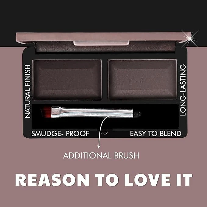 Fashion Colour Dual Eyebrow Powder Kit (8g)| Powder With Brush | Long-Lasting |  - Image 3 of 4