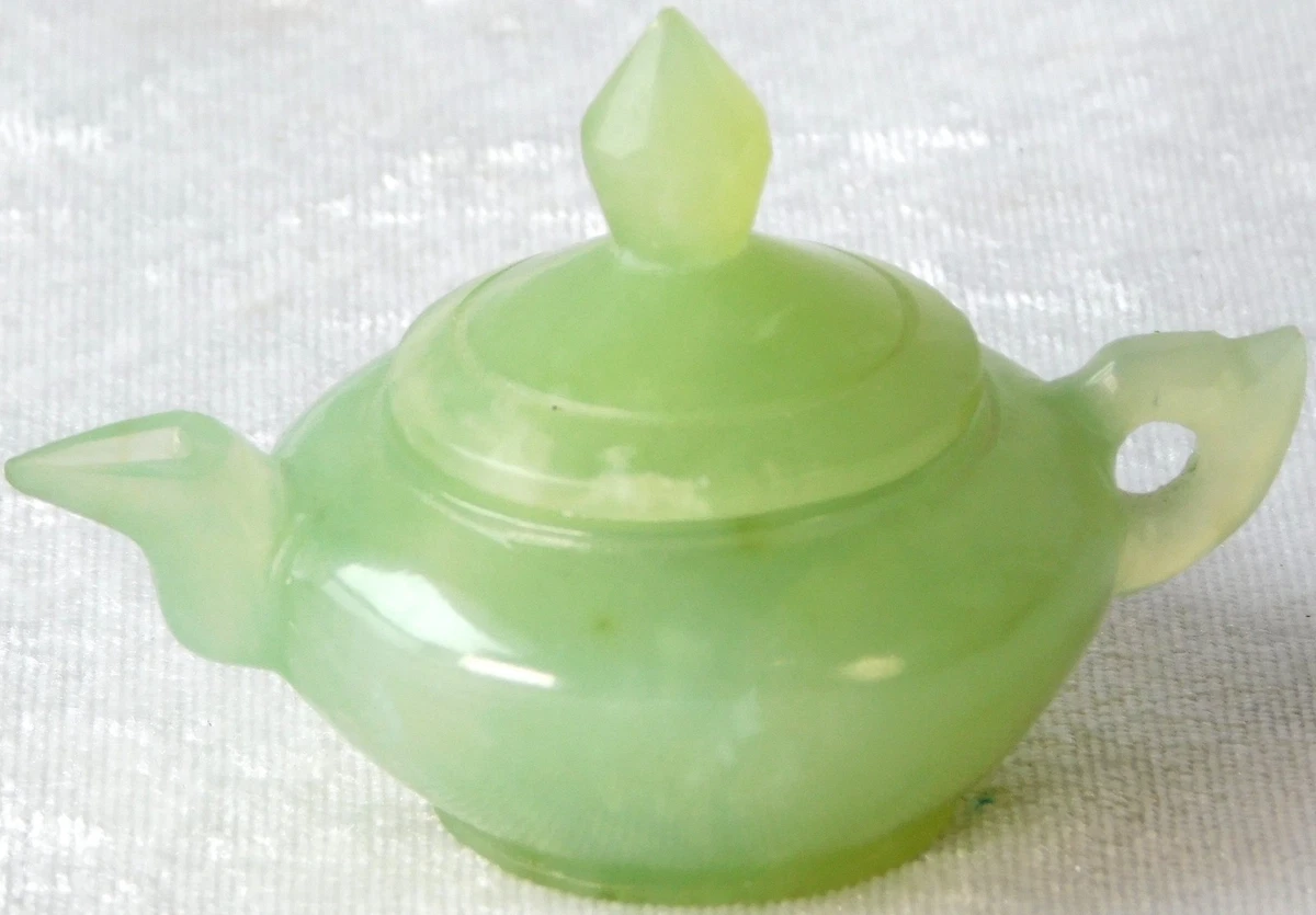 魁】中国古玩 翡翠 玉造 急須盆 寿山石 玉盆 煎茶盆 茶道具