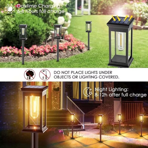 Outdoor Solar Pathway Lights – 6-Pack, Waterproof, Auto On/Off for Yard, Walkway - 第 6/11 張圖片