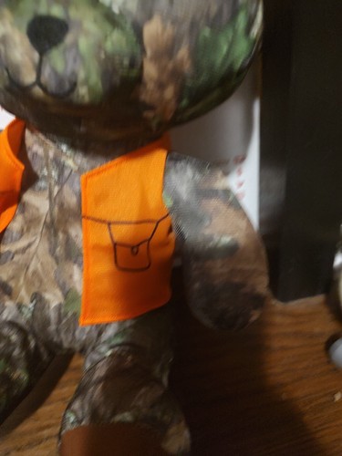 Mossy Oak Camouflage 12” Teddy Bear Plush Toy Orange Vest - Picture 4 of 7