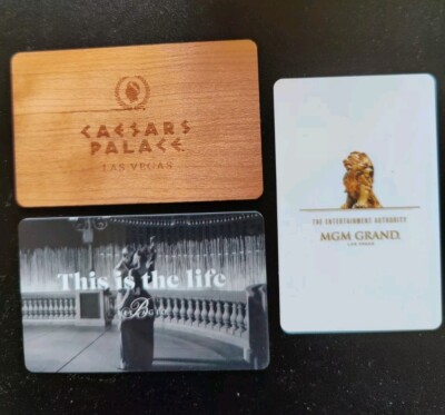 CAESARS PALACE (WOOD), MGM GRAND, Bellagio VEGAS room key cards