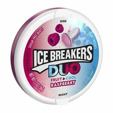 Ice Breakers Duo Fruit Plus Cool Mints with Raspberry Flavor 1.3 Ounce 8 Count