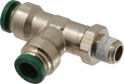 Parker 5/16" Outside Diam, 1/8 NPTF, Nickel Plated Brass Push-to-Connect Tube...