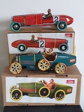 Paya Rennwagen 970 Bugatti Fahrer Uhrwerk Made in Spain Blechspielzeug Neu OVP