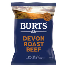 Burts Devon Roast Beef Crisps multipack: 4 packets of 150g each
