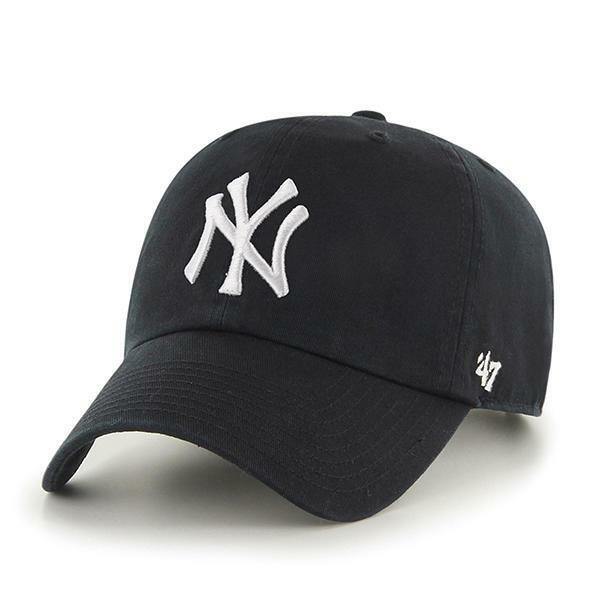 `47 Brand New York Yankees Black Mens Cap Dad Hat Clean Up