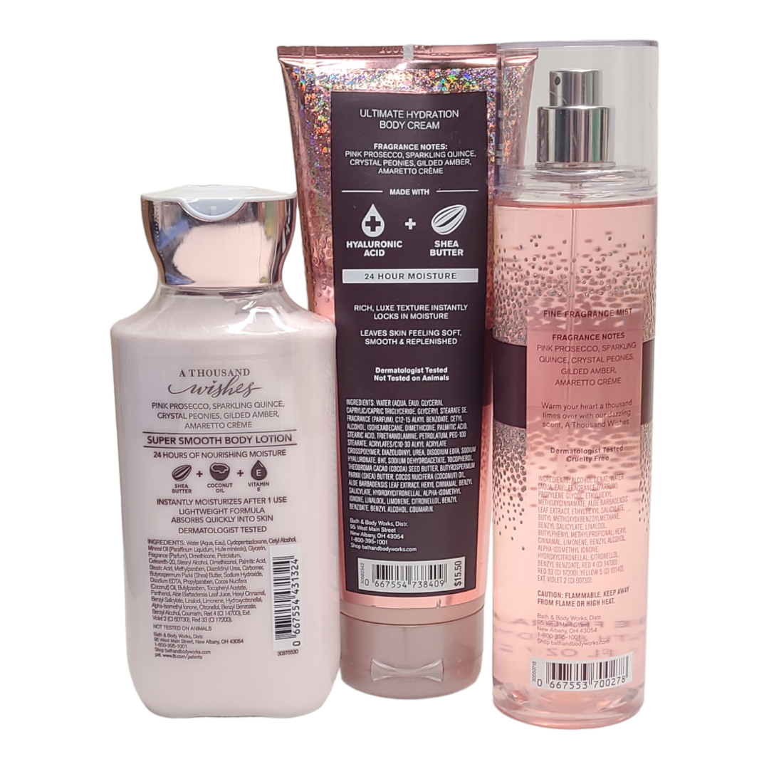 Bath Body Works A THOUSAND WISHES 3-Piece Body Care Set