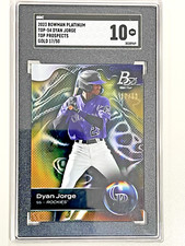 2023 Bowman Platinum Top Prospects Gold #TOP-54 Dyan Jorge /50 Rc SGC 10